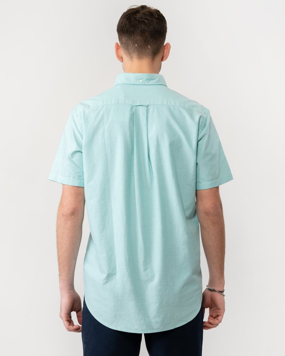 GANT Mens Regular Fit Short Sleeve Oxford Shirt - 364 Lagoon Blue