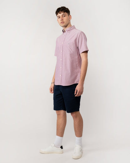 GANT Mens Regular Fit Short Sleeve Oxford Shirt - 550 Beautyberry Purple