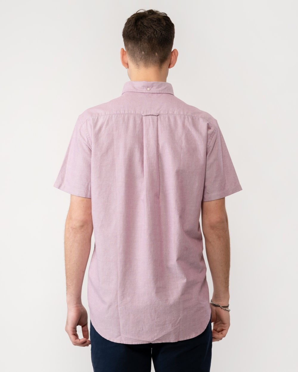 GANT Mens Regular Fit Short Sleeve Oxford Shirt - 550 Beautyberry Purple
