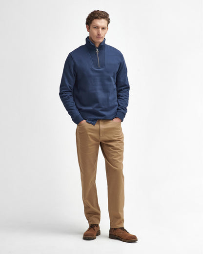 Barbour Nelson Mens Half Zip Sweatshirt - Navy
