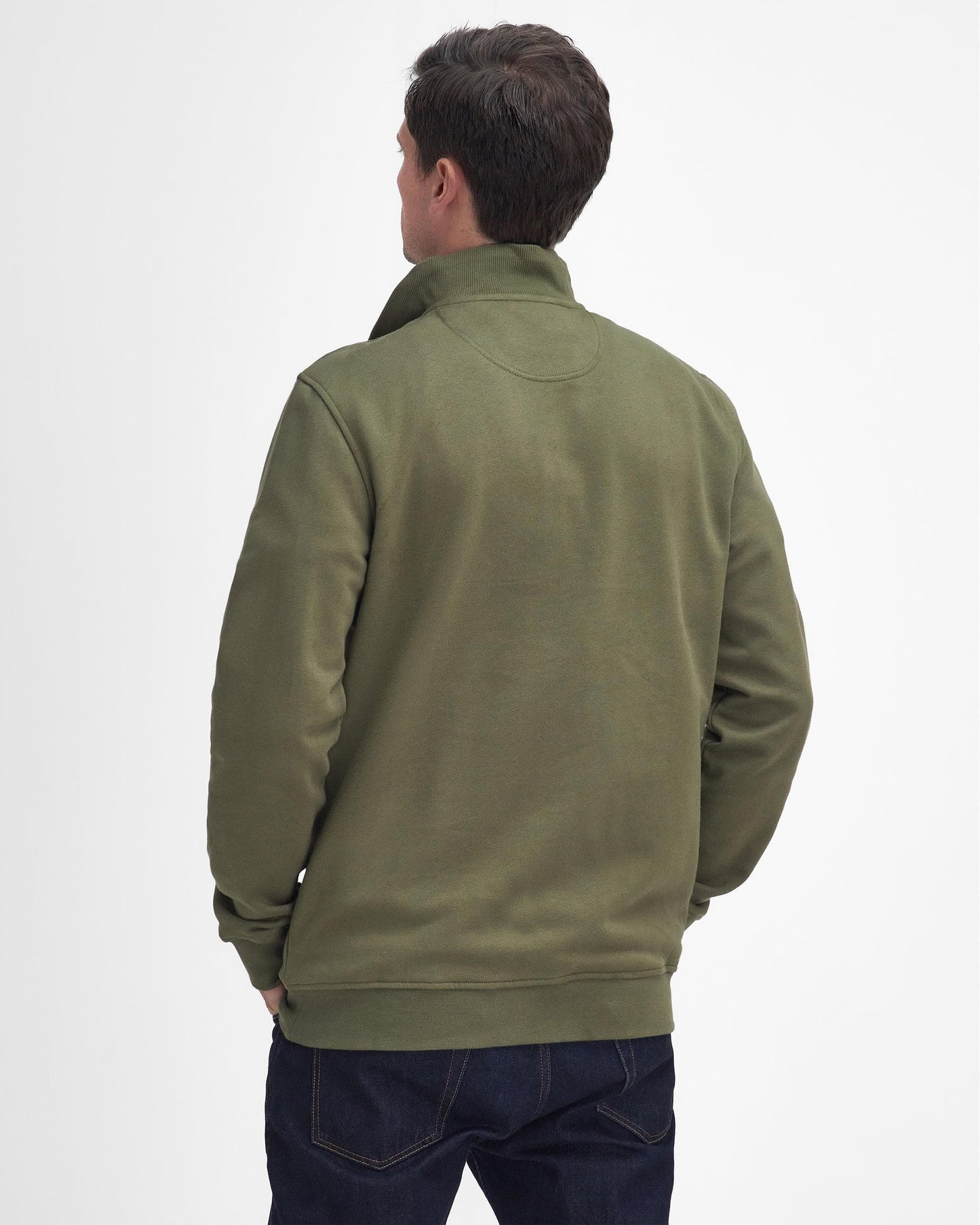 Barbour Nelson Mens Half Zip Sweatshirt - Ivy Green