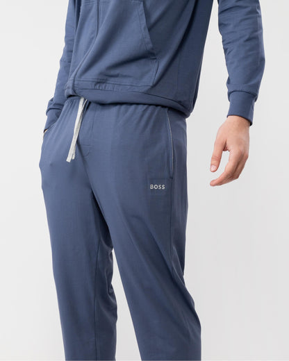 BOSS Orange Mix&Match Mens Logo-Embroidered Loungewear Tracksuit Bottoms in Stretch-Cotton Jersey - Navy 412