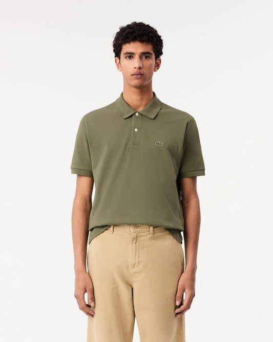 Lacoste Classic Fit L.12.12 Mens Short Sleeve Polo Shirt - Khaki BMY - CHO - Designer Mens Short Sleeve Polo Shirts