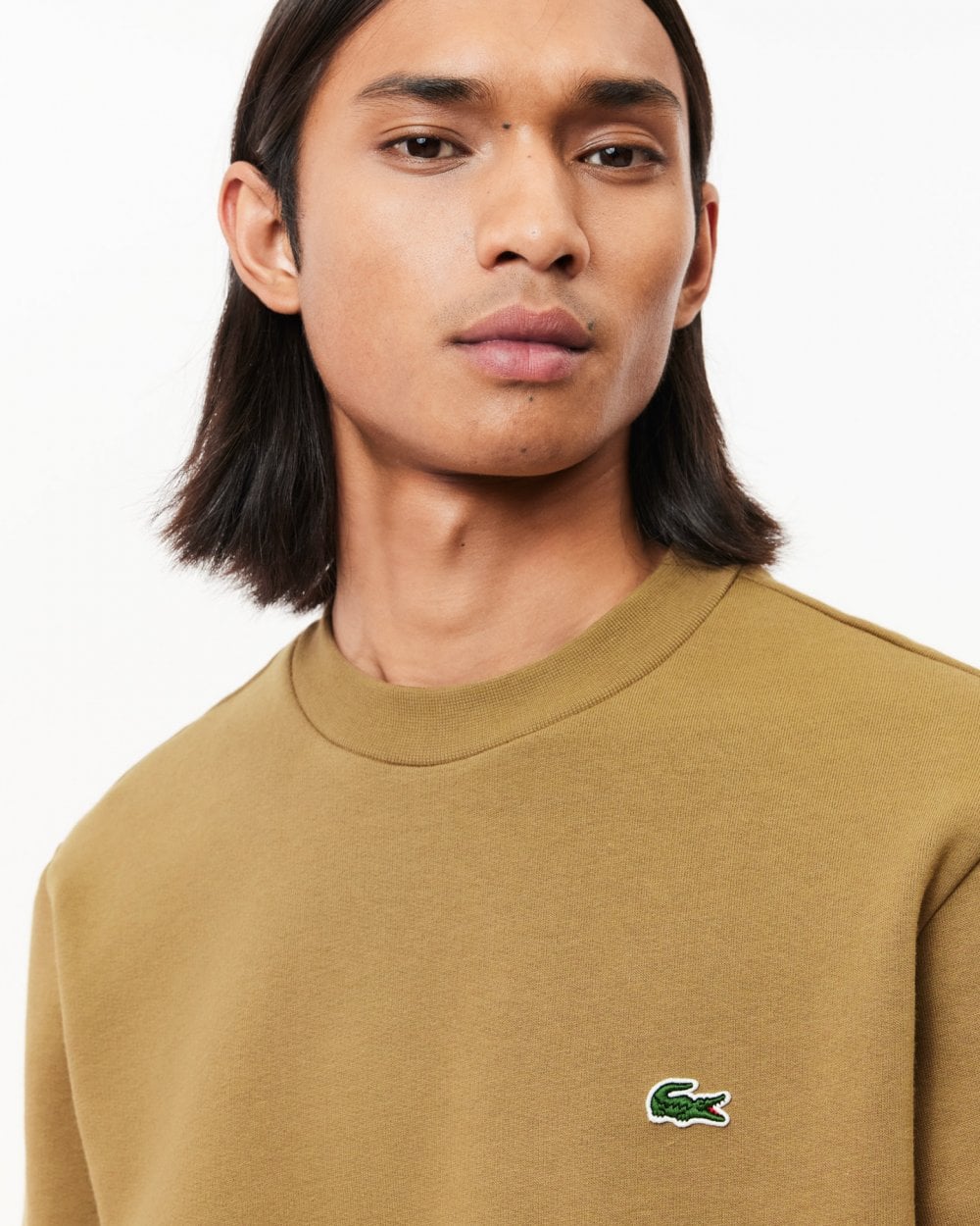 Lacoste Mens Crew Neck Fleece Sweatshirt - Cookie SIX
