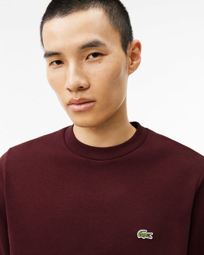 Lacoste Mens Crew Neck Fleece Sweatshirt - Bordeaux BZD