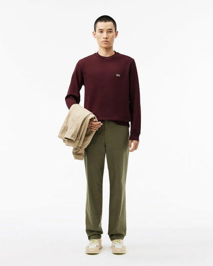 Lacoste Mens Crew Neck Fleece Sweatshirt - Bordeaux BZD