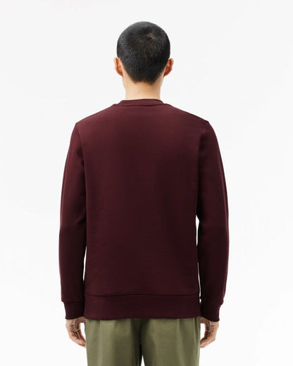 Lacoste Mens Crew Neck Fleece Sweatshirt - Bordeaux BZD