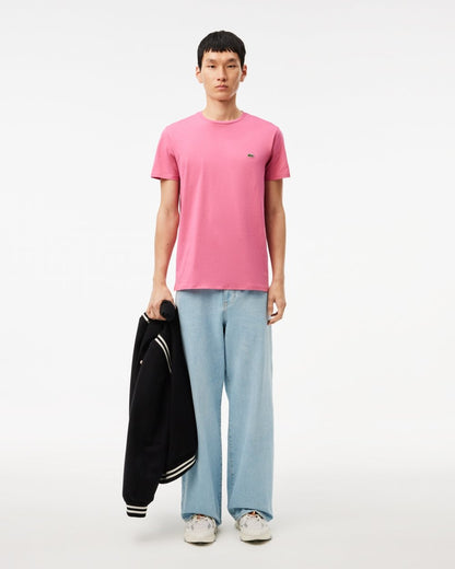 Lacoste Mens Crew Neck Pima Cotton Jersey T-Shirt - Reseda Pink 2R3