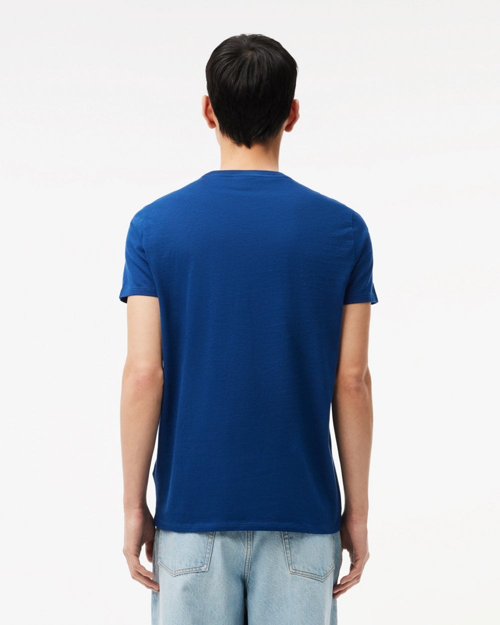Lacoste Mens Crew Neck Pima Cotton Jersey T-Shirt - Blue HBM