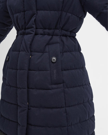 Barbour Clarence Womens Long Puffer Jacket - Dark Navy