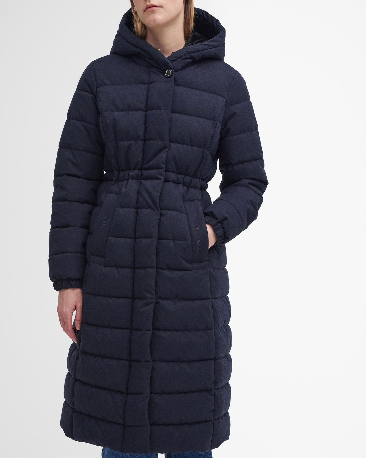 Barbour Clarence Womens Long Puffer Jacket - Dark Navy