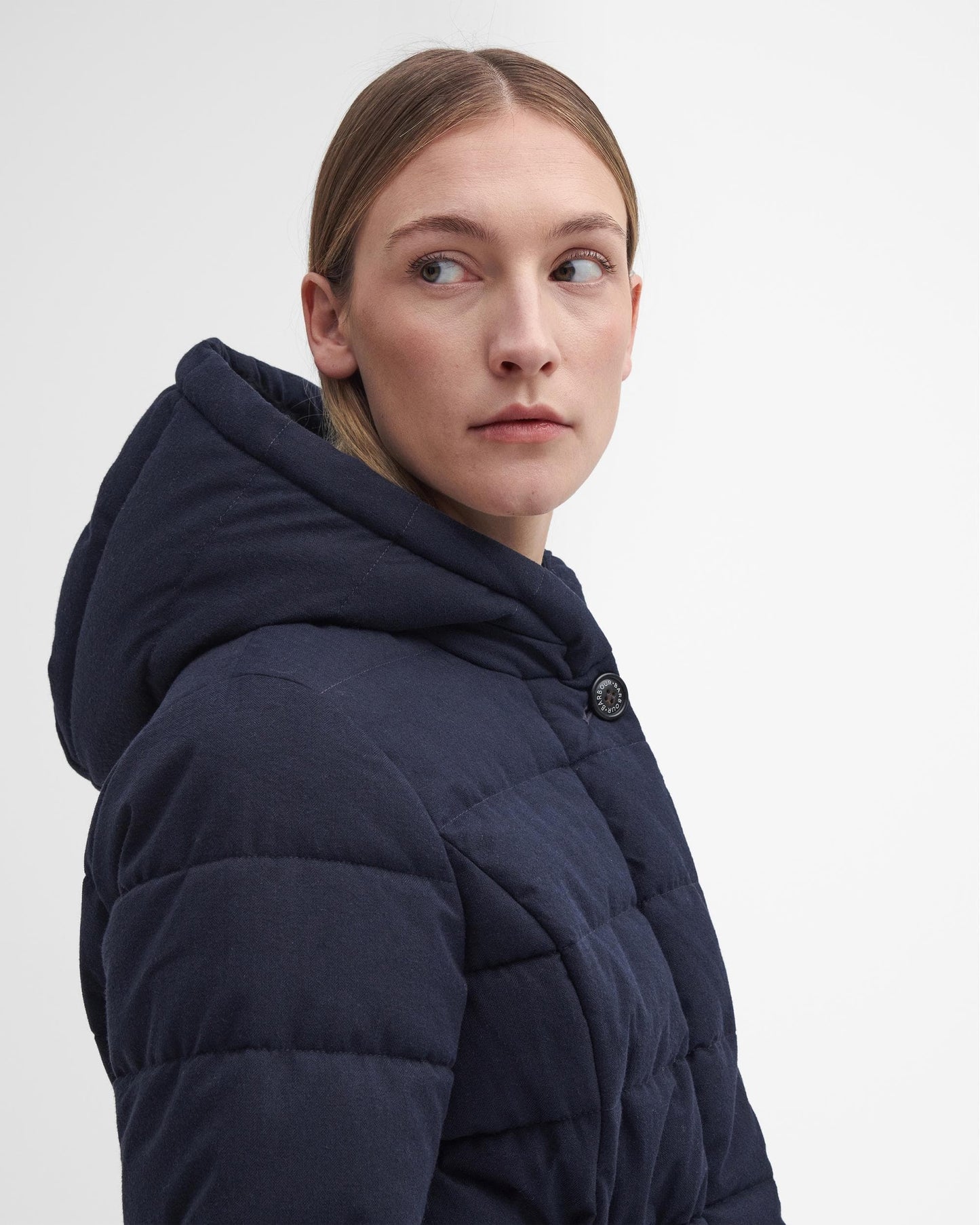 Barbour Clarence Womens Long Puffer Jacket - Dark Navy