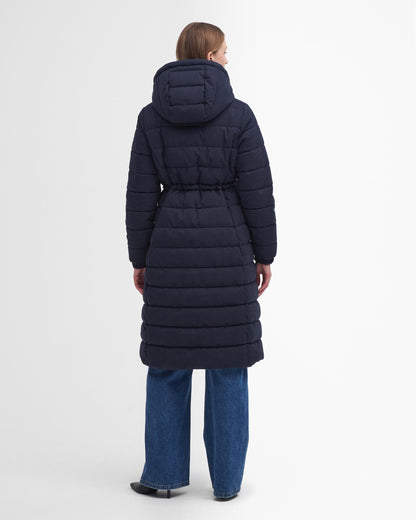Barbour Clarence Womens Long Puffer Jacket - Dark Navy