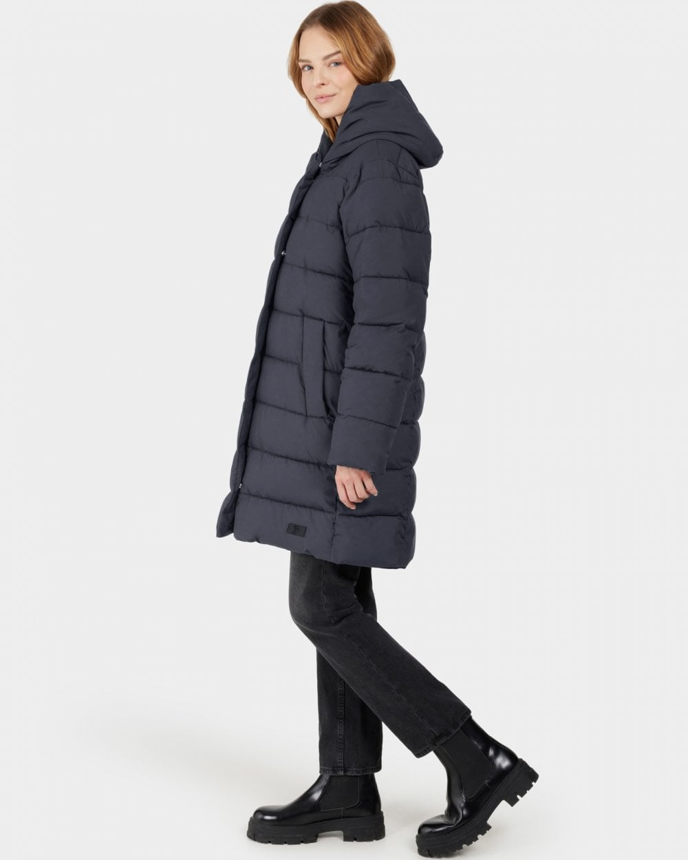 Didriksons Nella Womens Puffer Parka - Dark Night Blue 999