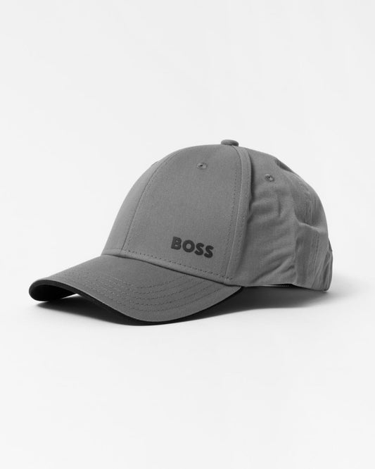 BOSS Green Bold Mens Logo-Print Cap In Cotton Twill - Dark Grey 026