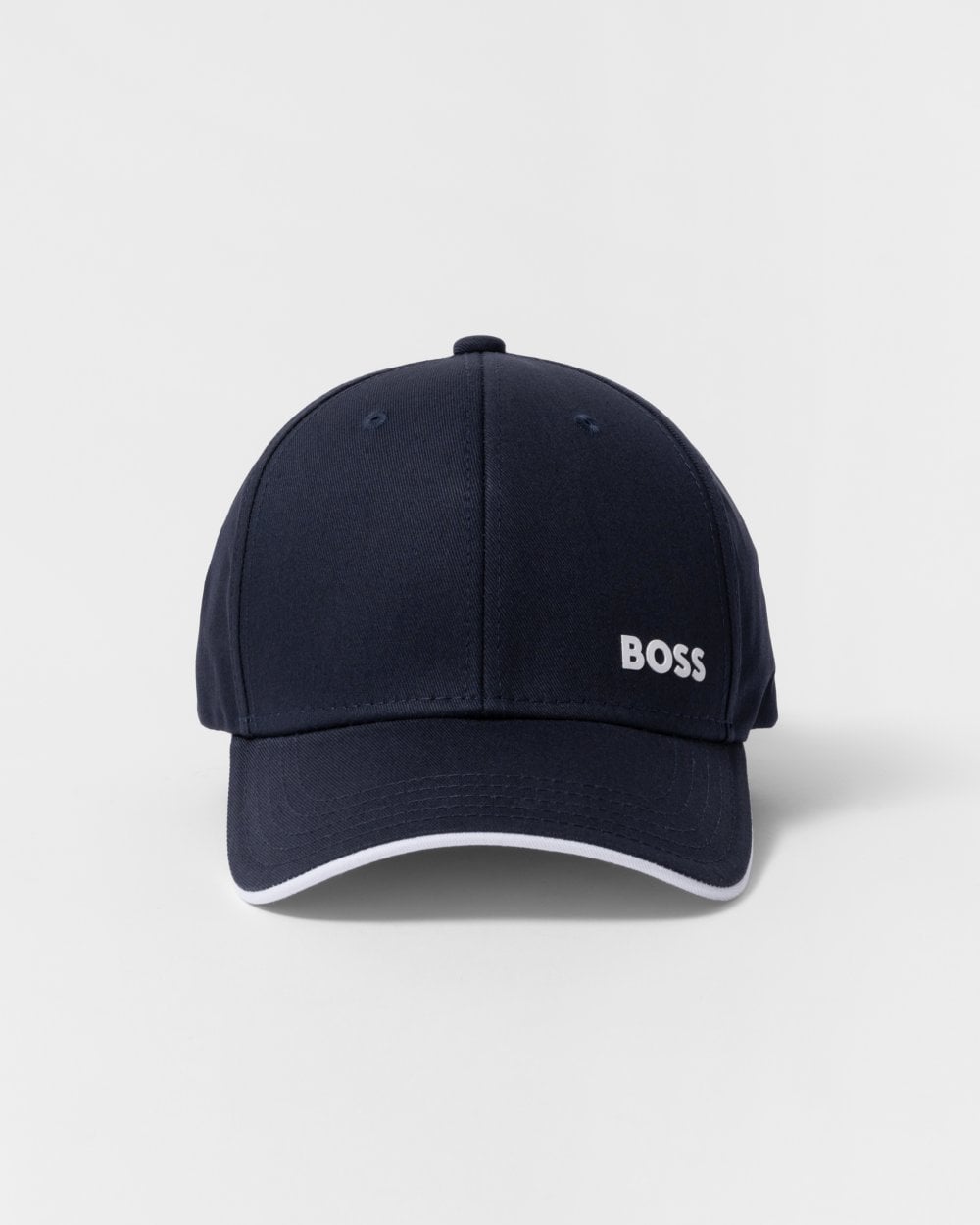 BOSS Green Bold Mens Logo-Print Cap In Cotton Twill - Dark Blue 402