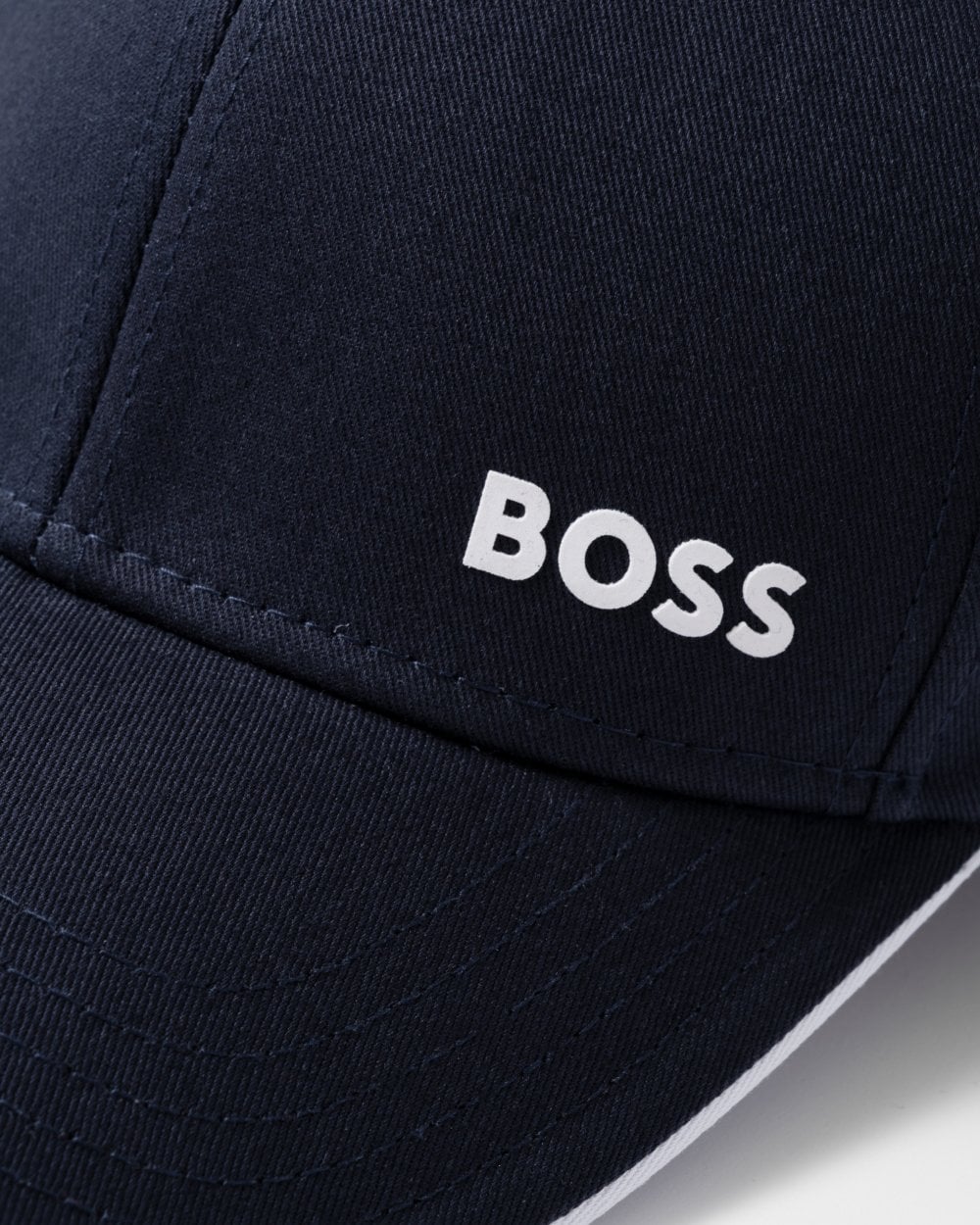 BOSS Green Bold Mens Logo-Print Cap In Cotton Twill - Dark Blue 402
