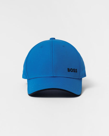 BOSS Green Bold Mens Logo-Print Cap In Cotton Twill - Open Blue 461