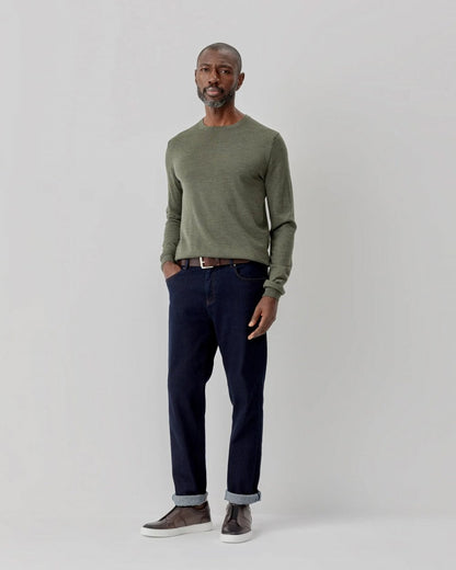 Oliver Sweeney Camber Mens Crew Neck Jumper - Khaki