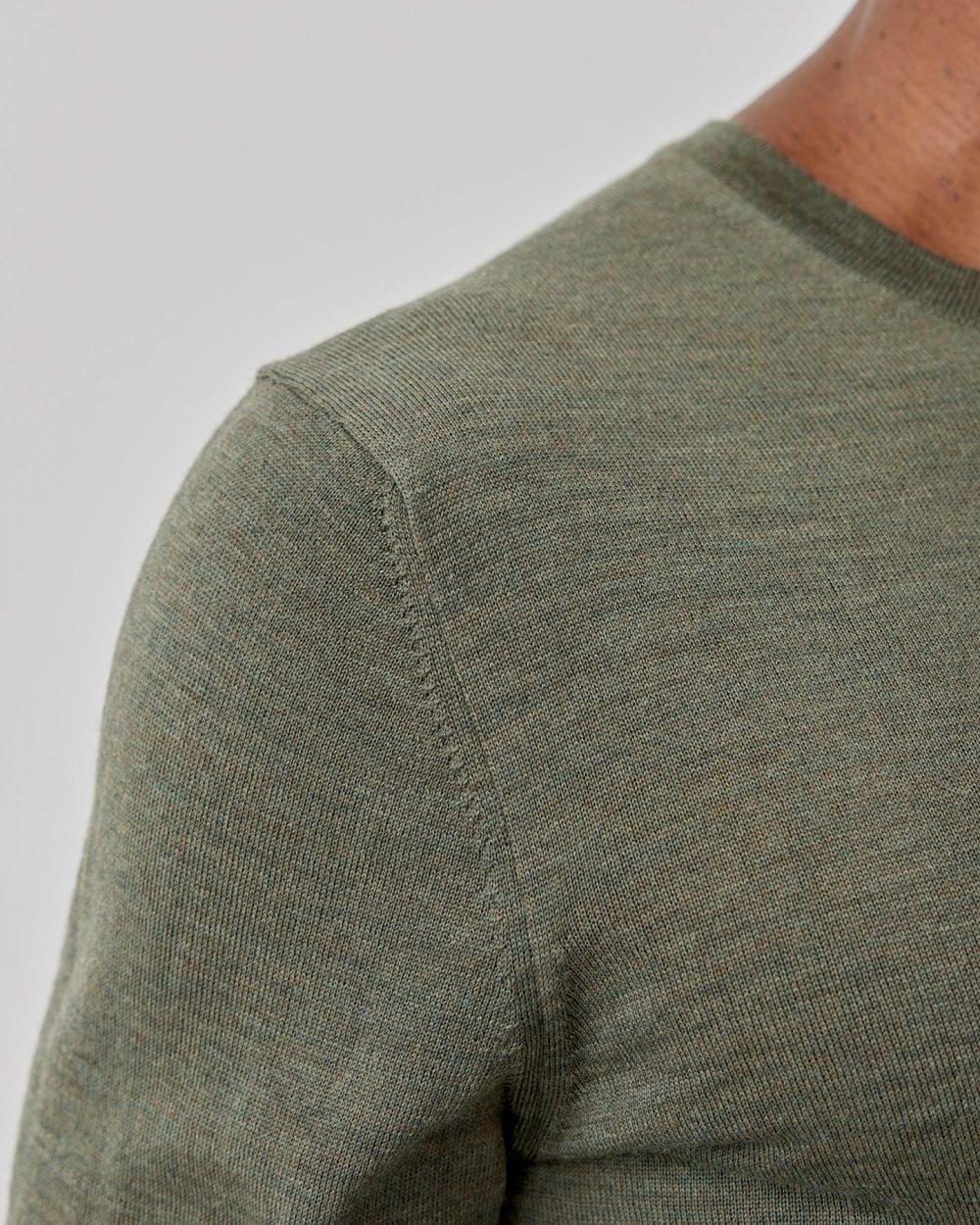 Oliver Sweeney Camber Mens Crew Neck Jumper - Khaki