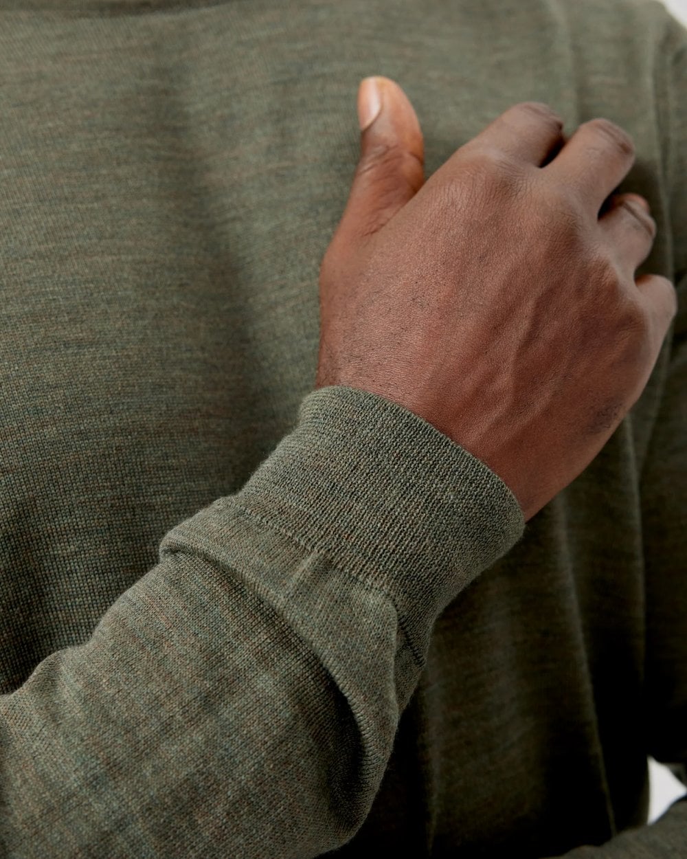 Oliver Sweeney Camber Mens Crew Neck Jumper - Khaki
