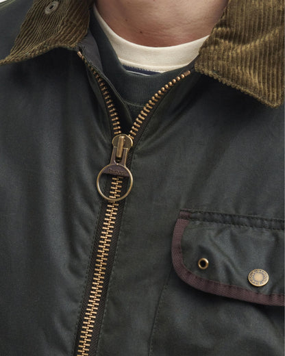 Barbour Angler Mens Wax Jacket - Fern