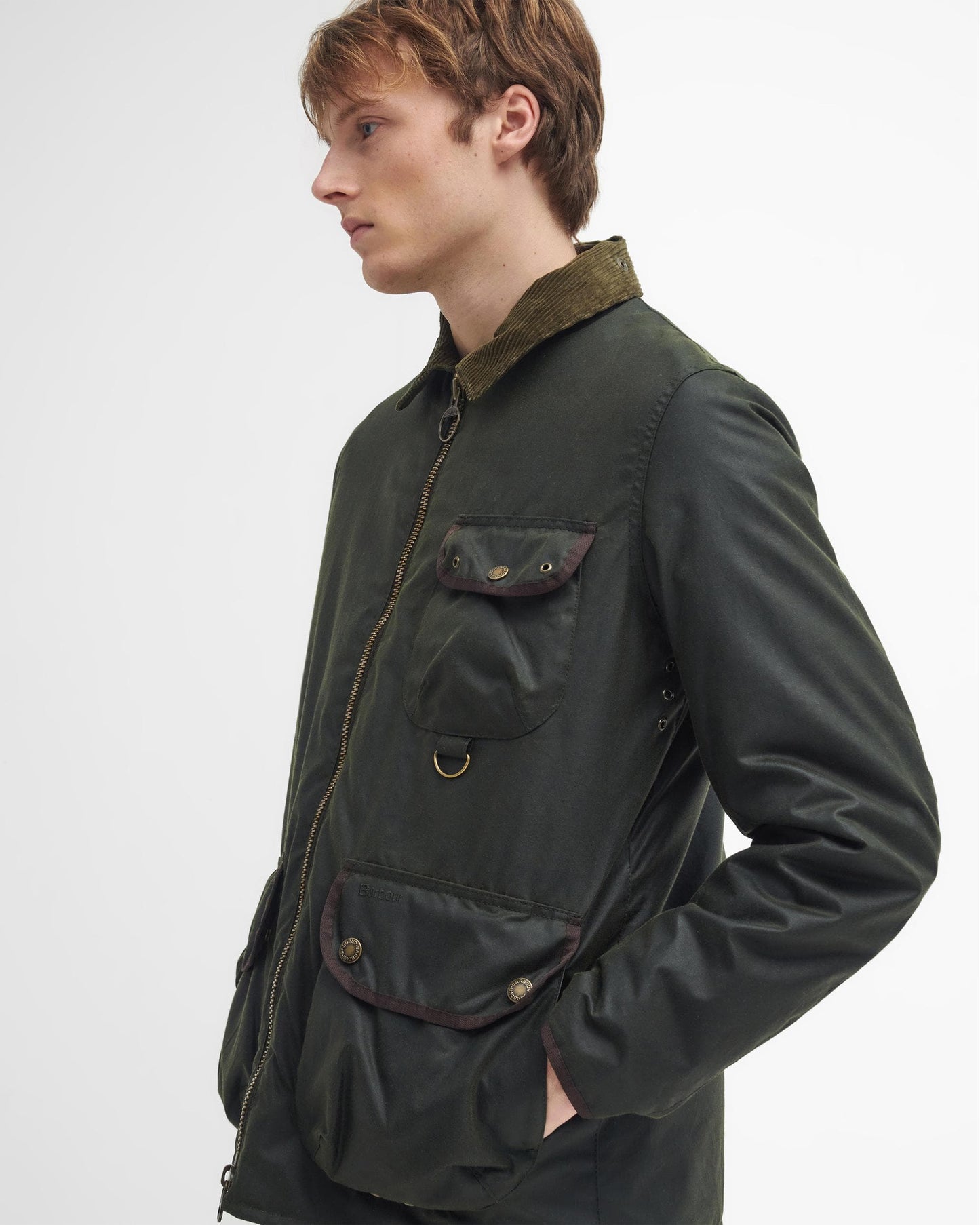 Barbour Angler Mens Wax Jacket - Fern