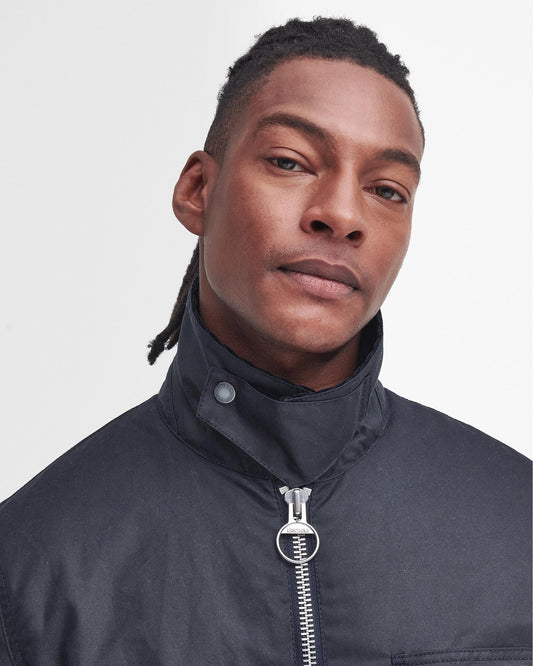 Barbour Angler Mens Wax Jacket - Navy