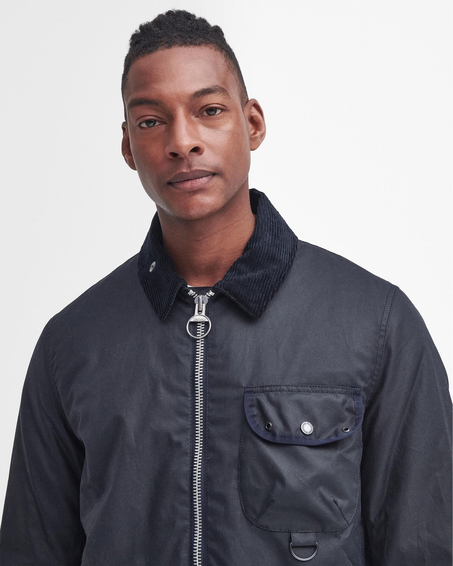 Barbour Angler Mens Wax Jacket - Navy