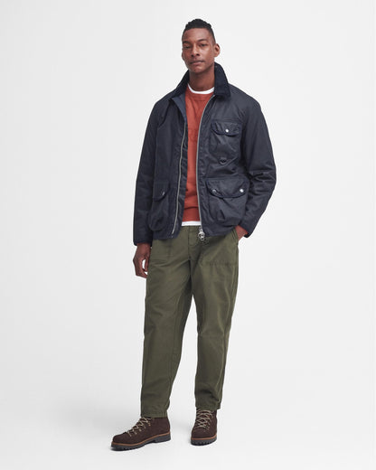 Barbour Angler Mens Wax Jacket - Navy