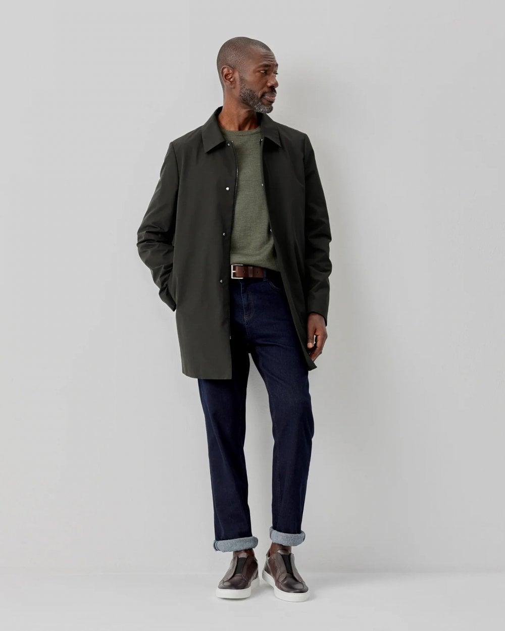 Oliver Sweeney Huntingfield Mens Showerproof Cotton Mac - Khaki