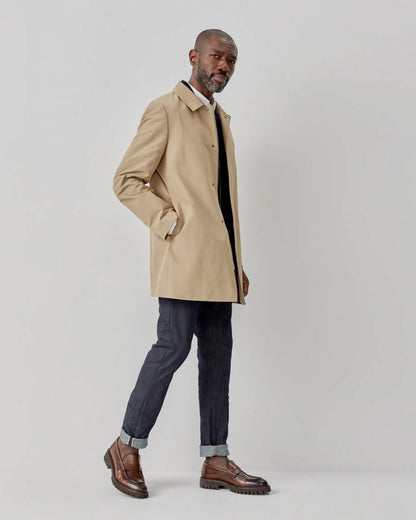 Oliver Sweeney Huntingfield Mens Showerproof Cotton Mac - Stone