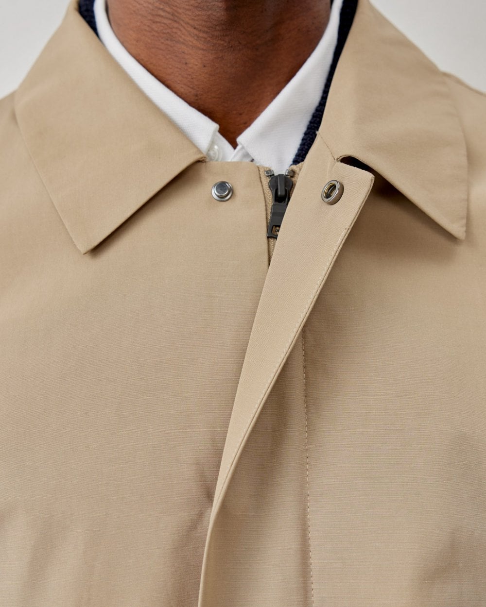 Oliver Sweeney Huntingfield Mens Showerproof Cotton Mac - Stone