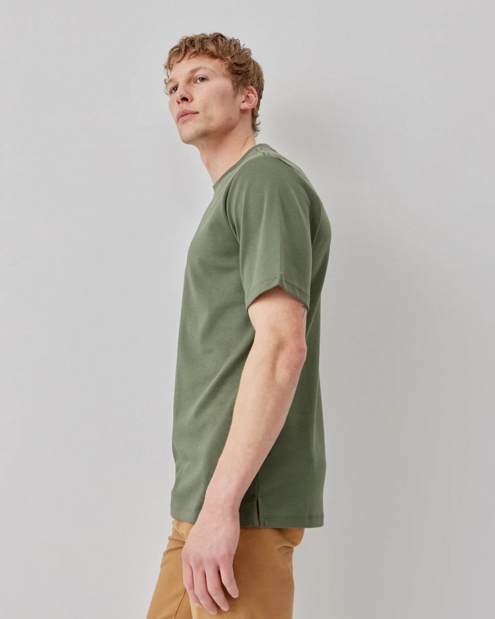 Oliver Sweeney Palmela Mens Crew Neck T-Shirt - Khaki
