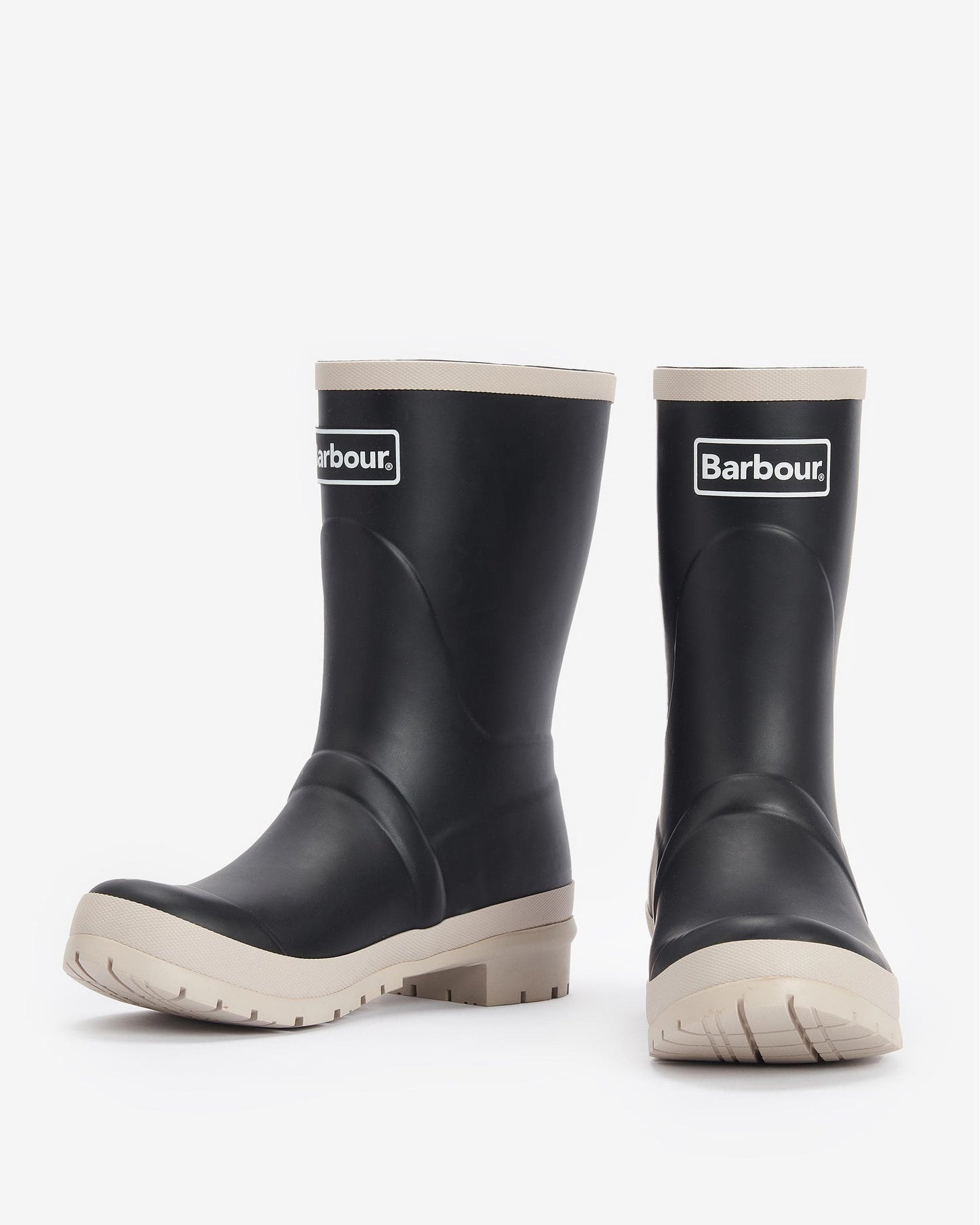 Barbour Banbury Womens Short Wellingtons - Black/White Pepper