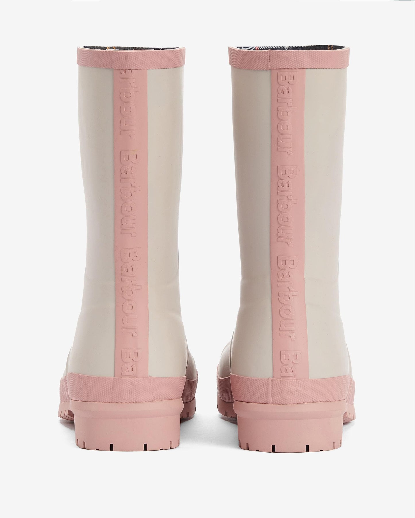 Barbour Banbury Womens Short Wellingtons - White Pepper/Pink Rust