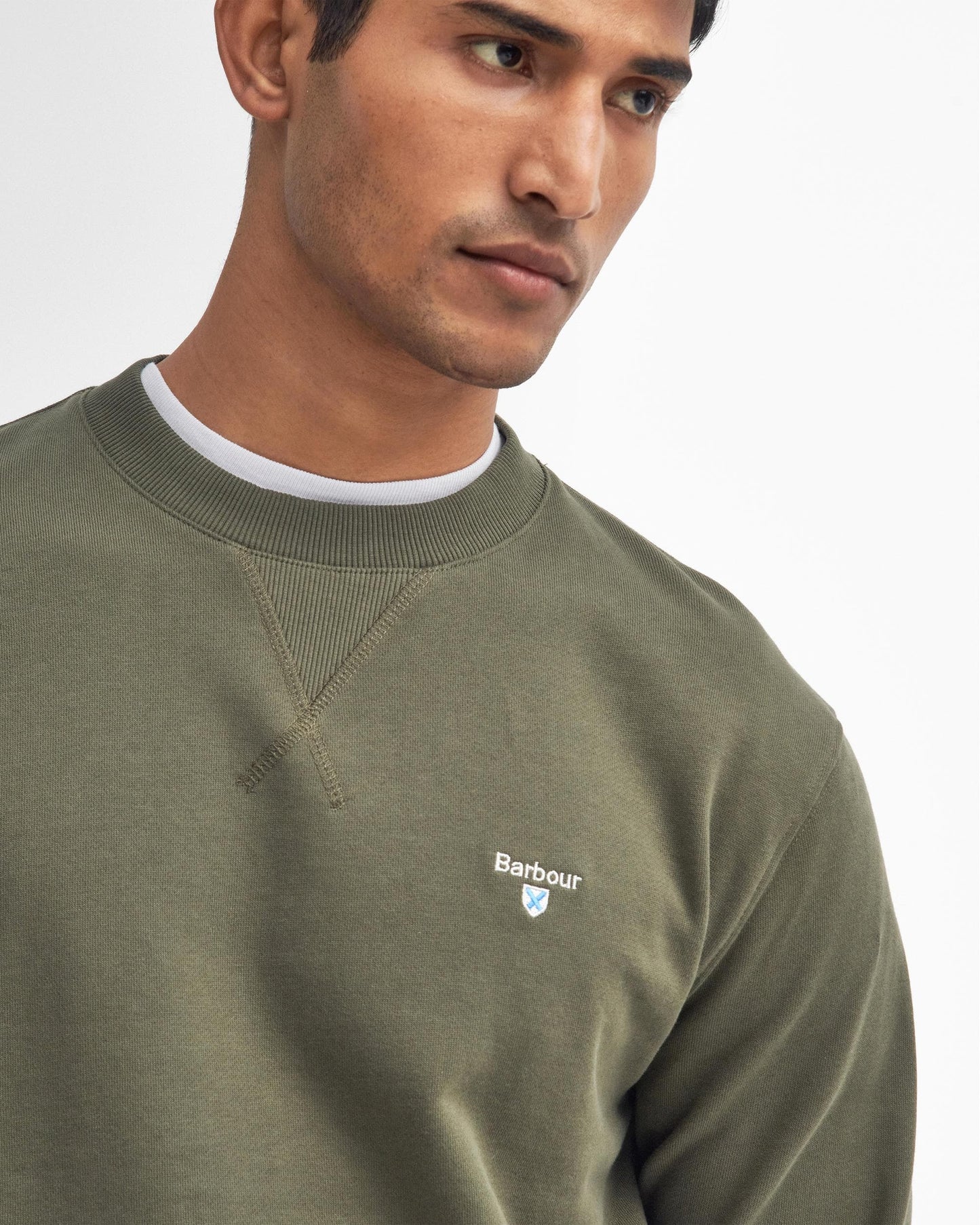 Barbour Beckhill Mens Crew Neck Sweatshirt - Mid Olive