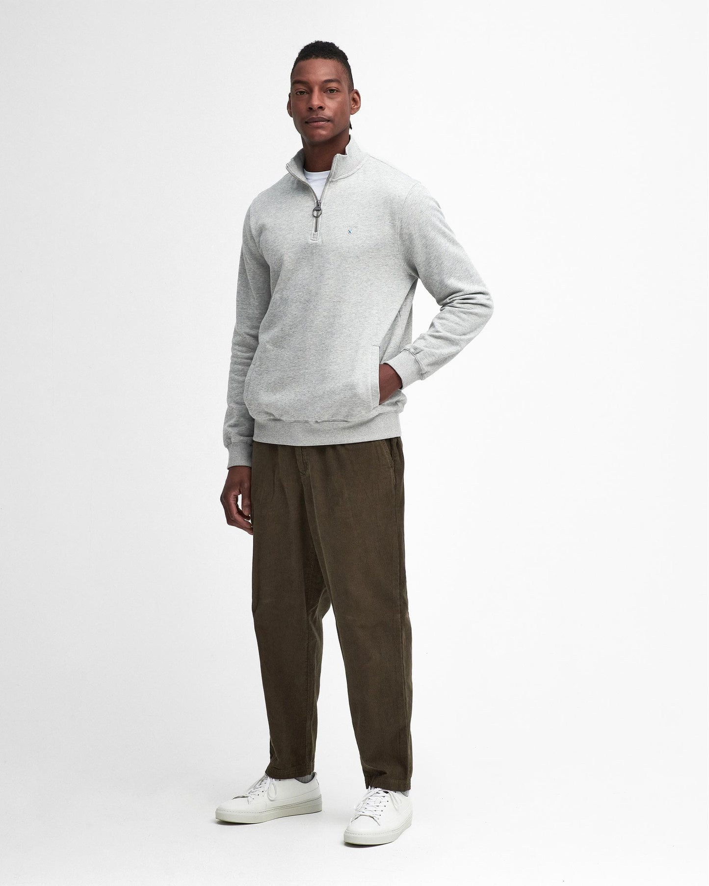 Barbour Beckhill Mens Half Zip Sweatshirt - Grey Marl