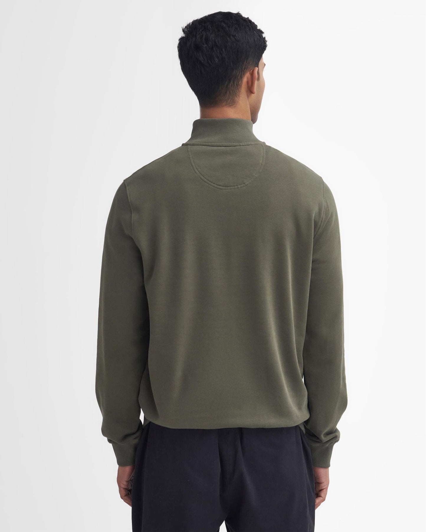 Barbour Beckhill Mens Half Zip Sweatshirt - Mid Olive