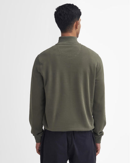 Barbour Beckhill Mens Half Zip Sweatshirt - Mid Olive