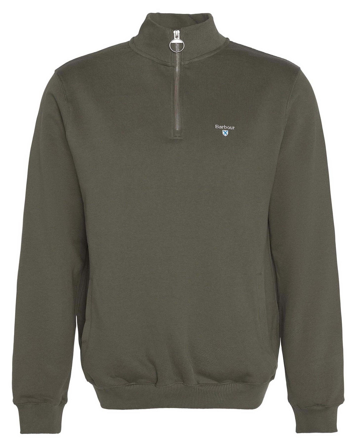 Barbour Beckhill Mens Half Zip Sweatshirt - Mid Olive