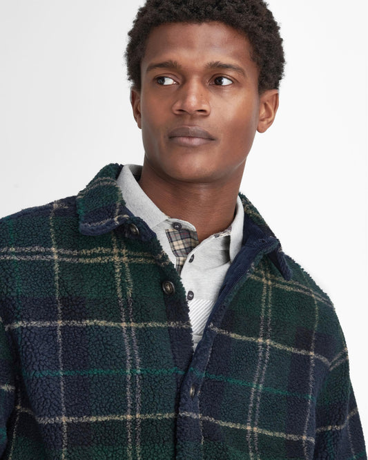 Barbour Bryson Mens Fleece Overshirt - Green Loch Tartan