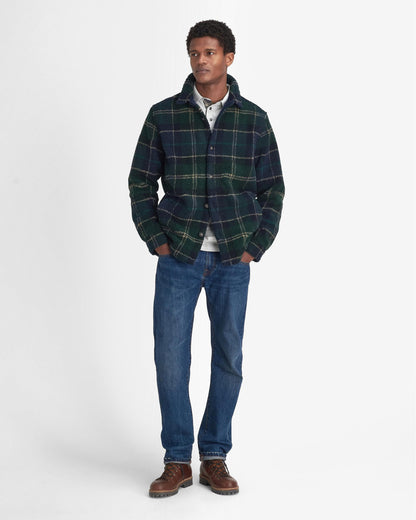 Barbour Bryson Mens Fleece Overshirt - Green Loch Tartan