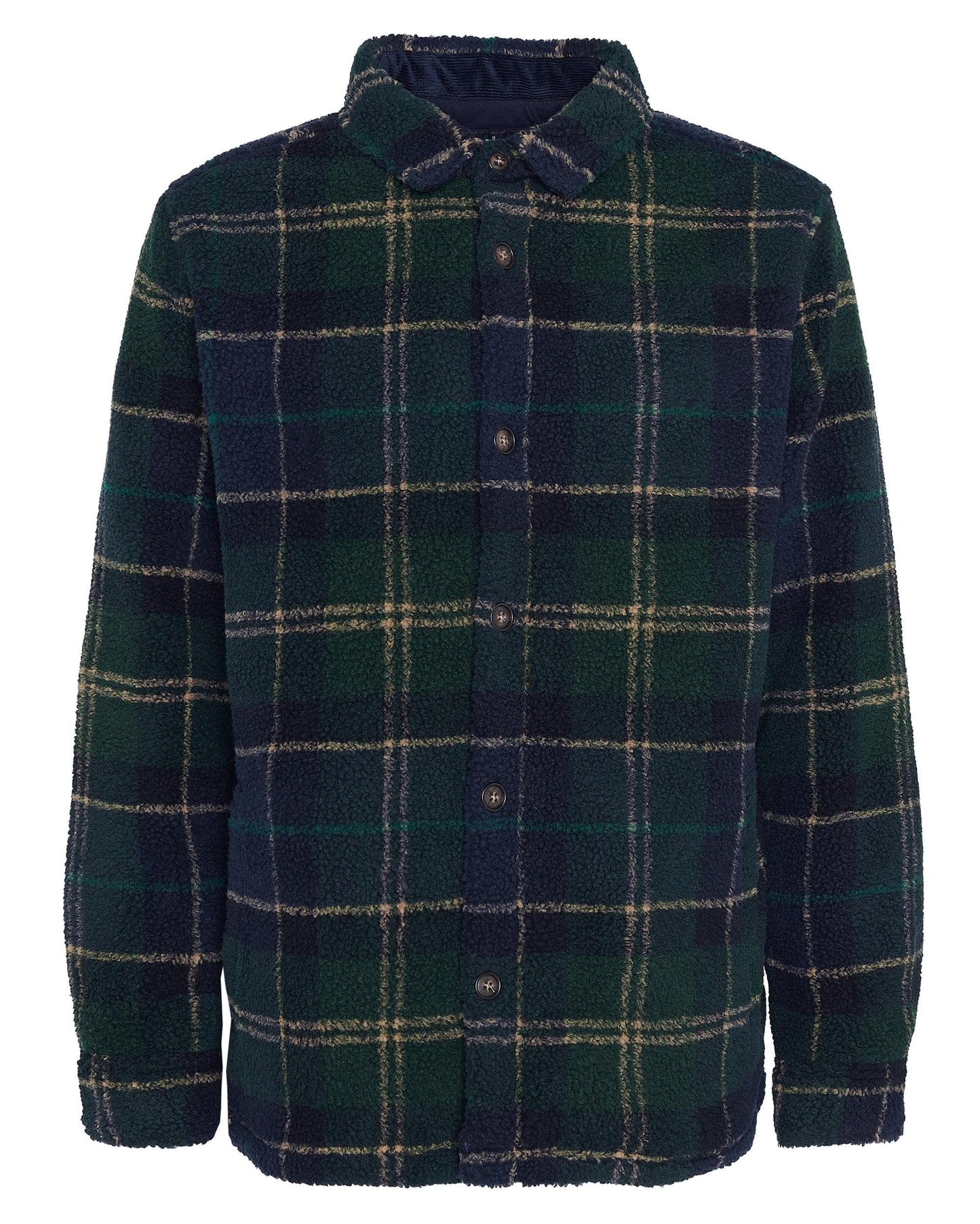 Barbour Bryson Mens Fleece Overshirt - Green Loch Tartan