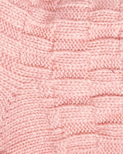 Barbour Cable Knit Womens Lounge Socks - Dusty Pink