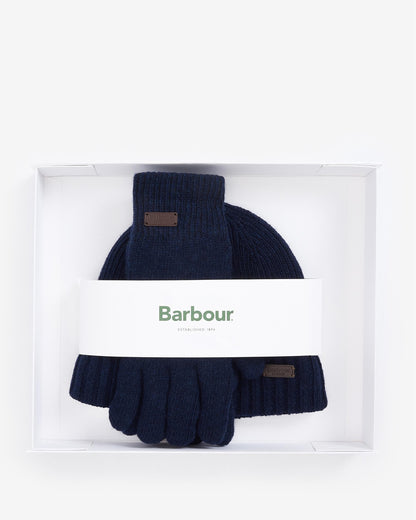 Barbour Carlton Beanie & Gloves Mens Gift Set