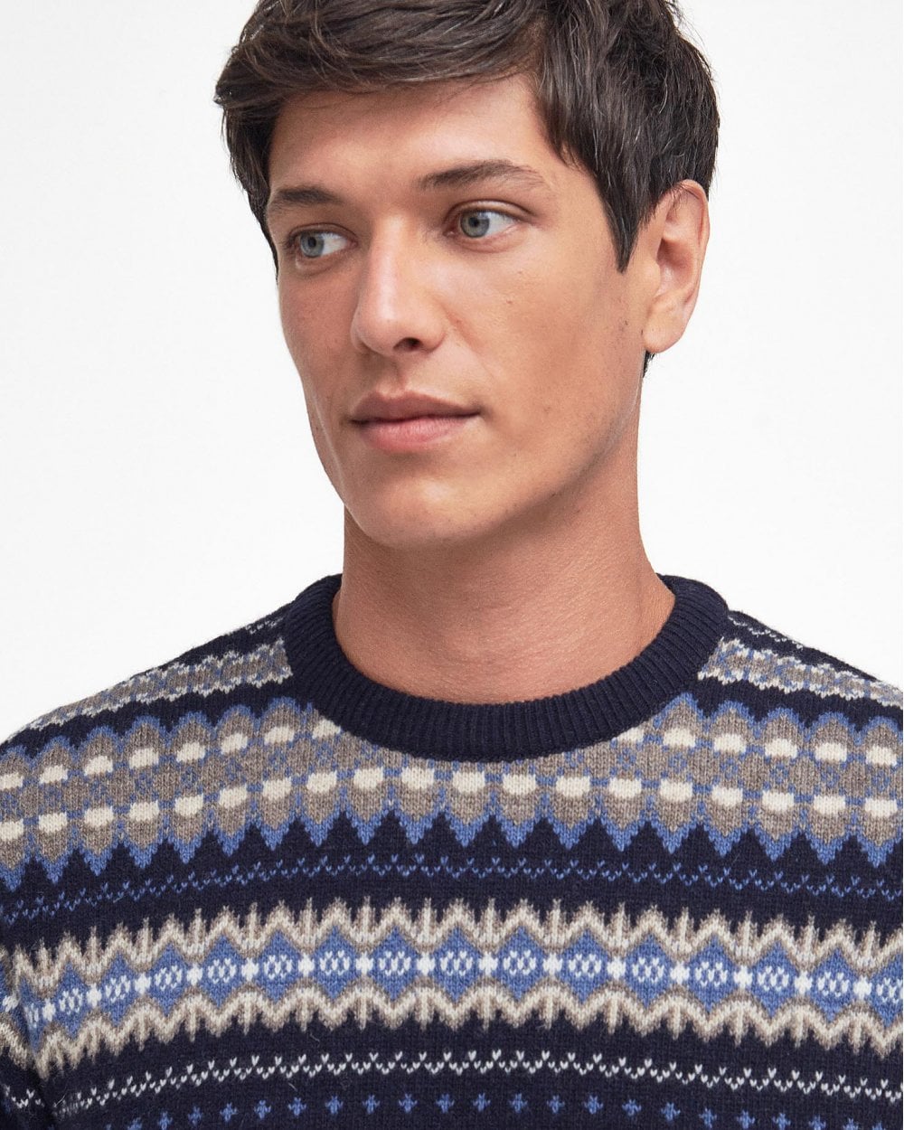 Barbour Case Fairisle Mens Jumper - Midnight