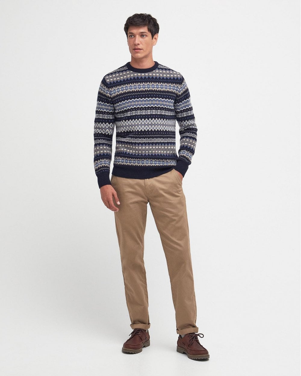 Barbour Case Fairisle Mens Jumper - Midnight