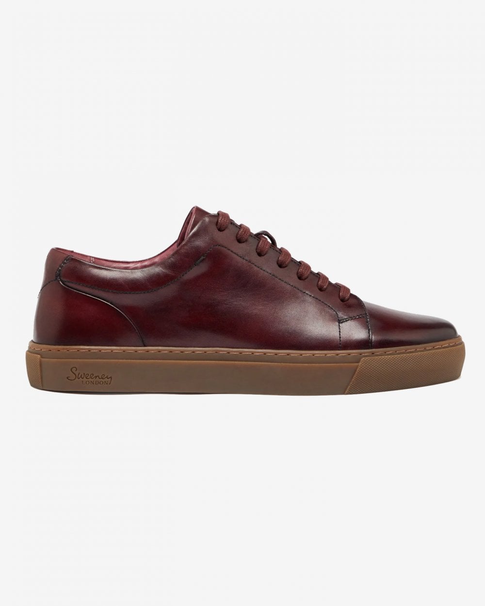 Oliver Sweeney Hayle Antiqued Calf Leather Mens Trainers - Claret