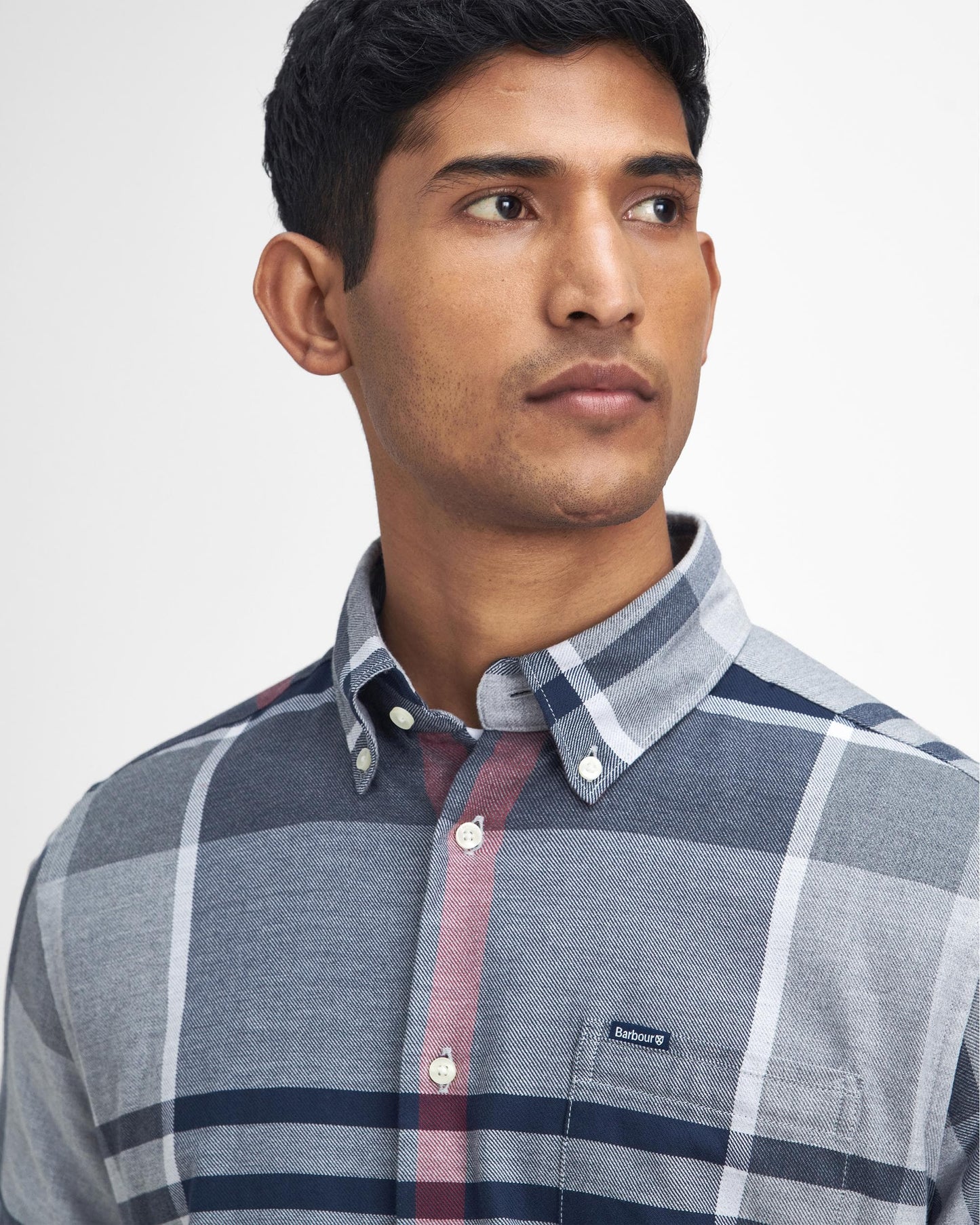 Barbour Dunoon Tailored Mens Shirt - Blue Granite